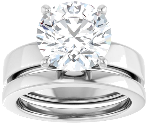 Sužadėtuvių Žiedas 14k white gold Round 10mm (8)