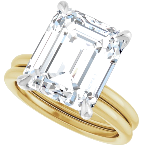 Sužadėtuvių Žiedas „Claw-Prong Solitaire“ 14k yellow/white gold Emerald 12mm x 10mm (10)