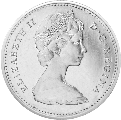 10 Centų Konfederacijos šimtmetis 1967 Kanada sidabrinė moneta (2)