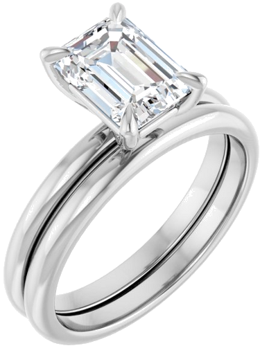 Sužadėtuvių Žiedas „Solitaire“ 417 Baltojo Aukso Emerald 8mm x 6mm (6)