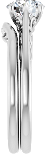 Sužadėtuvių Žiedas „Solitaire“ 585 Baltojo Aukso Round 6.5mm (19)