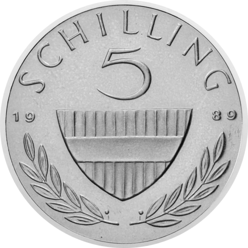 5 шиллинга (1946–2001) Австрия сребърна монета (2)