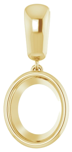 Pakabukas „Bezel-Set“ 585 Geltonojo Aukso Oval 11mm x 9mm (1)