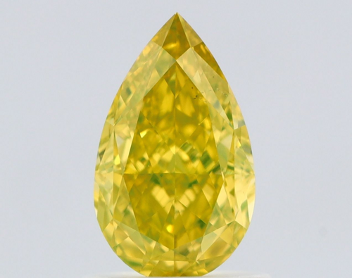1.01 carat Fancy Vivid Greenish Yellow-VS2 Natūralus Pear Deimantas (1)
