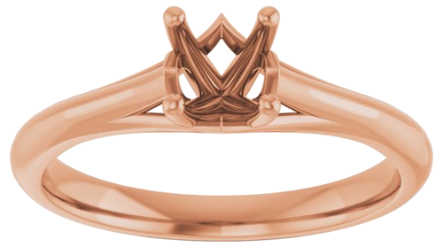 14K Rose 5.2 mm Round Solitaire Engagement Ring Mounting (3)