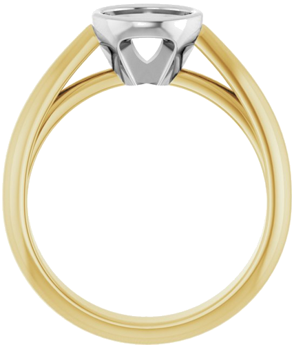 Sužadėtuvių Žiedas „Bezel-Set Solitaire“ 14k yellow/white gold Round 6.5mm (2)