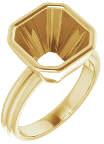 14K Yellow 10 mm Asscher Engagement Ring Mounting (1)
