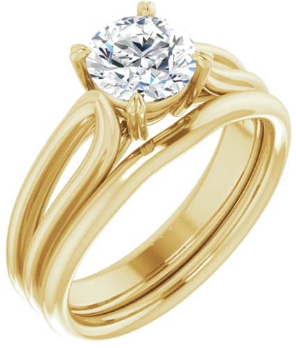 Sužadėtuvių Žiedas „Solitaire“ 14k yellow gold Round 6.5mm (6)