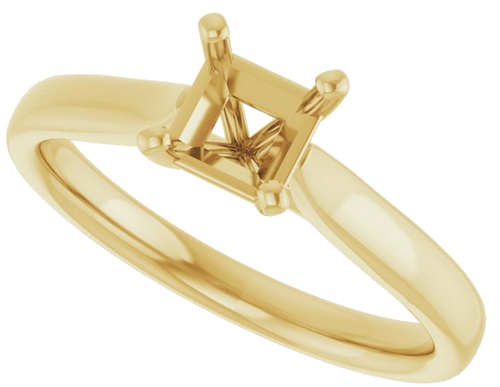 14K Yellow 4.5 mm Square Engagement Ring Mounting (5)