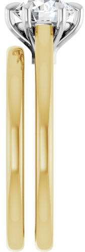 Sužadėtuvių Žiedas „Claw-Pong“ 14k yellow/white gold Round 6.5mm (9)