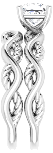 Sužadėtuvių Žiedas „Infinity-Inspired“ 585 Baltojo Aukso Square 5mm (9)