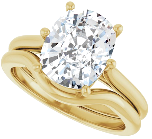Sužadėtuvių Žiedas 14k yellow gold Elongated Cushion 10mm x 8mm (10)