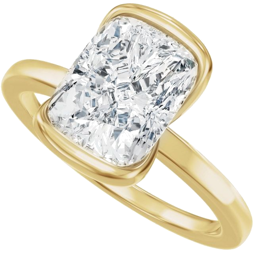 Sužadėtuvių Žiedas „Half Bezel Solitaire“ 14k yellow gold Elongated Cushion 9mm x 7mm (5)