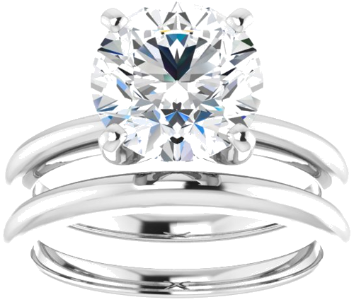 Platinum  9 mm Round Solitaire Engagement Ring Mounting (8)