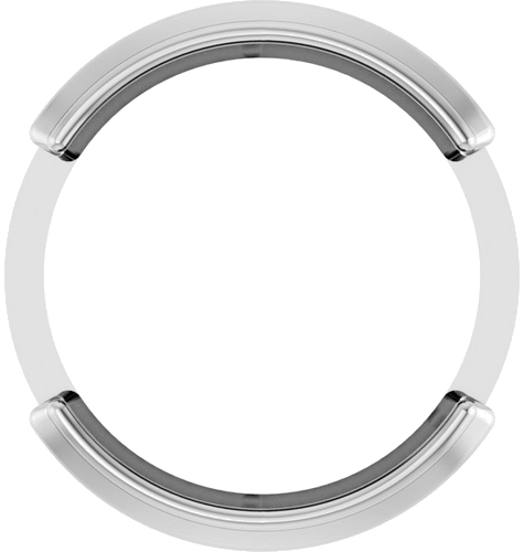 Pakabukas „Round Half-Bezel Slide“ 14k white gold Round 8mm (1)