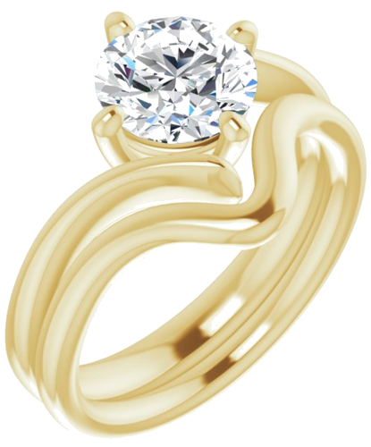 14K Yellow  7.4 mm Round Solitaire Engagement Ring Mounting (6)