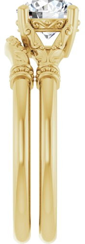 Sužadėtuvių Žiedas „Split Shank“ 585 Geltonojo Aukso Round 6.5mm (9)