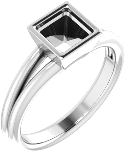Sterling Silver 5.5 mm Square Engagement Ring Mounting (1)
