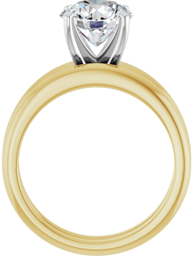 Sužadėtuvių Žiedas „Solitaire“ 585 Baltojo Ir Geltonojo Aukso Round 8.2mm (7)