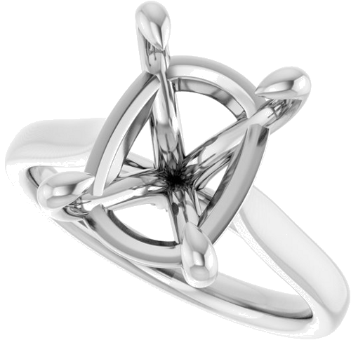 Sužadėtuvių Žiedas „Claw-Prong Solitaire“ 14k white gold Elongated Cushion 12mm x 10mm (4)