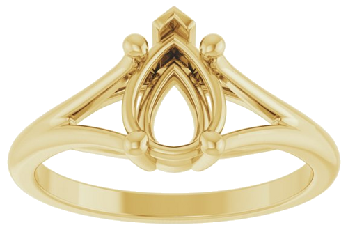 Sužadėtuvių Žiedas „Split Shank“ 585 Geltonojo Aukso Pear Shape 8mm x 6mm (3)