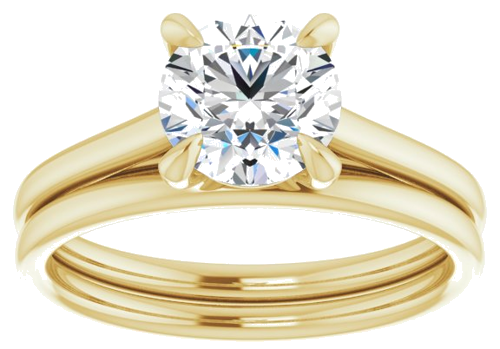 14K Yellow  7 mm Round Solitaire Engagement Ring Mounting (8)