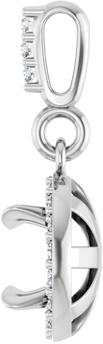 Pakabukas „Halo-Style“ 14k white gold Round 5.5mm (3)