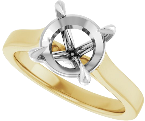 Sužadėtuvių Žiedas „Claw-Prong“ 14k yellow/white gold Round 9mm (5)