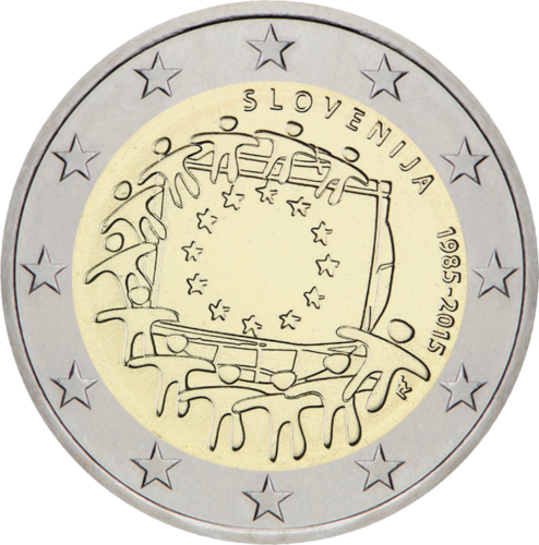 2015 Словения Европейско знаме - монета от 2 евро (1)