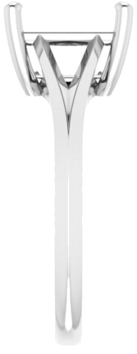 Sužadėtuvių Žiedas „Solitaire Split Shank“ 14k white gold Square 8mm (4)