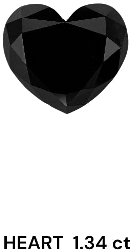 1.34 carat Fancy Black-VVS2 Natūralus Heart Deimantas (1)