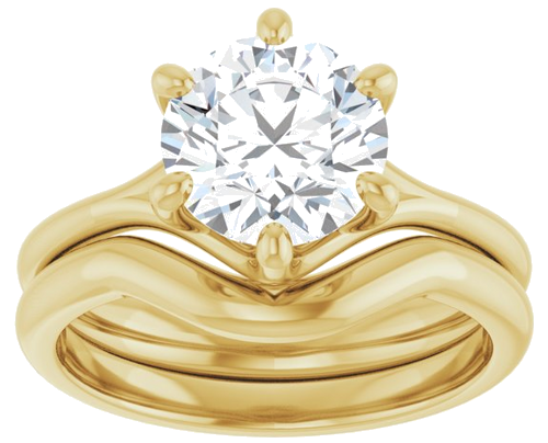 14K Yellow 8 mm Round Engagement Ring Mounting (8)