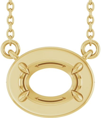 Pakabukas „Claw-Prong Solitaire Bezel-Style“ 14k yellow gold Oval 7mm x 5mm (1)