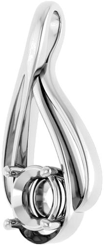 Pakabukas „Solitaire“ 585 Baltojo Aukso Round 6.5mm (2)