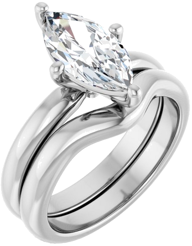 Sužadėtuvių Žiedas 14k white gold Marquise 12mm x 6mm (6)