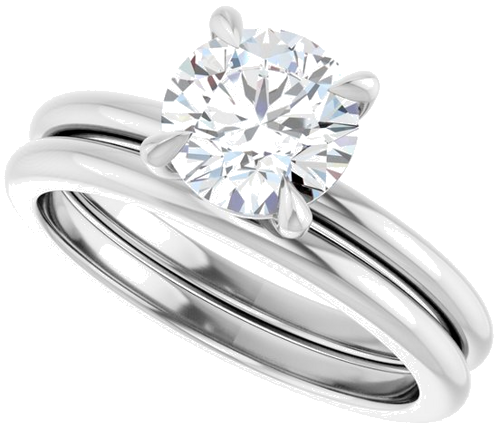 14K White 7 mm Round Solitaire Engagement Ring Mounting (8)