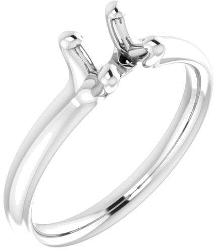 Sužadėtuvių Žiedas „Solitaire“ 14k white gold Round 5.2mm (1)