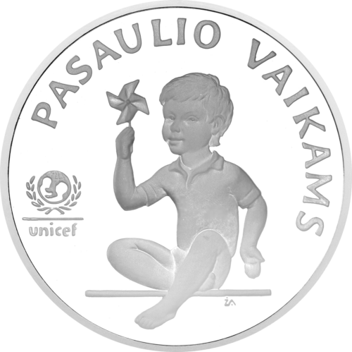 1998 Unicef Pasaulio Vaikai 5 litai sidabrinė moneta (1)
