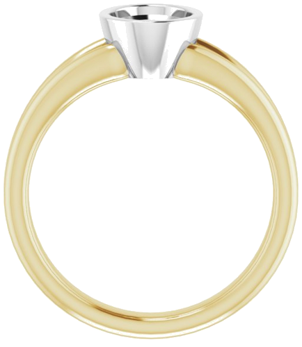 Sužadėtuvių Žiedas „Bezel-Set Solitaire“ 750 Baltojo Ir Geltonojo Aukso Oval 8mm x 6mm (2)