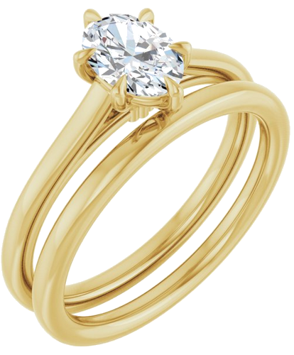 Sužadėtuvių Žiedas „Claw-Pong“ 14k yellow gold Oval 7mm x 5mm (6)