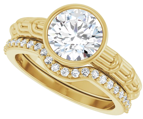 14K Yellow 8 mm Round Solitaire Engagement Ring Mounting (10)