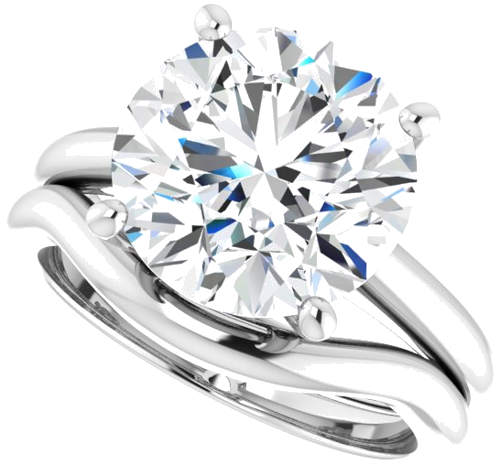 Sužadėtuvių Žiedas „V-End Prong“ 18k white gold Round 11mm (10)