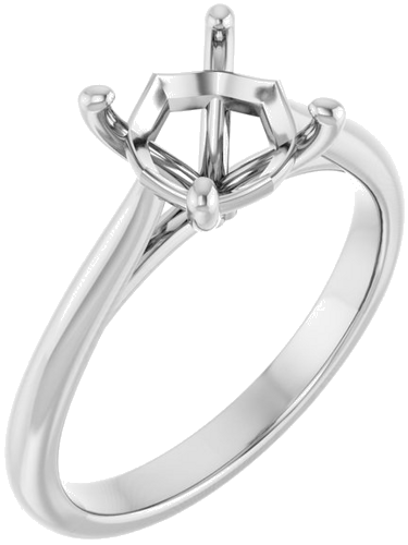 Sužadėtuvių Žiedas „Solitaire“ 585 Baltojo Aukso Cushion 7mm (1)