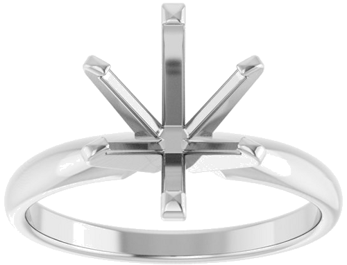 14K White 10x8 mm Oval Solitaire Engagement Ring Mounting (3)