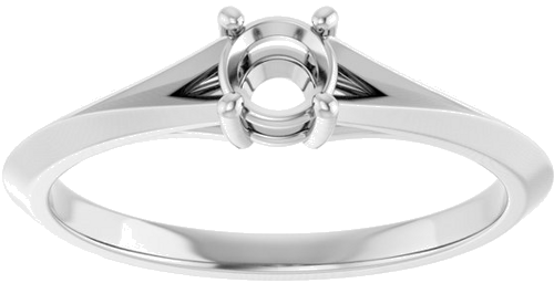 Sužadėtuvių Žiedas „Solitaire Split Shank“ 14k white gold Round 4.1mm (3)