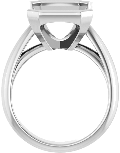 Sužadėtuvių Žiedas „Bezel-Set Solitaire“ 925 Sidabro Emerald 12mm x 10mm (2)