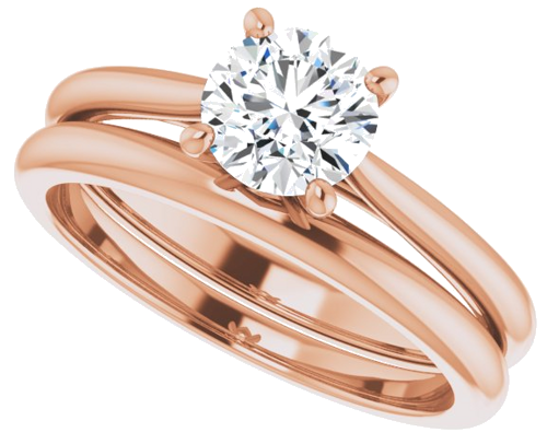 Sužadėtuvių Žiedas „Solitaire“ 18k rose gold Round 6mm (10)