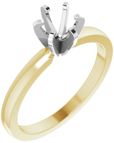 Sužadėtuvių Žiedas „Solitaire“ 585 Baltojo Ir Geltonojo Aukso Round 5.1mm (1)