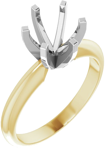 Sužadėtuvių Žiedas „Light Solitaire“ 585 Baltojo Ir Geltonojo Aukso Round 3.2mm x 3.4mm (1)