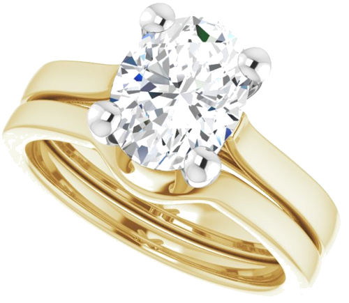 Sužadėtuvių Žiedas 10k yellow/white gold Oval 9mm x 7mm (10)